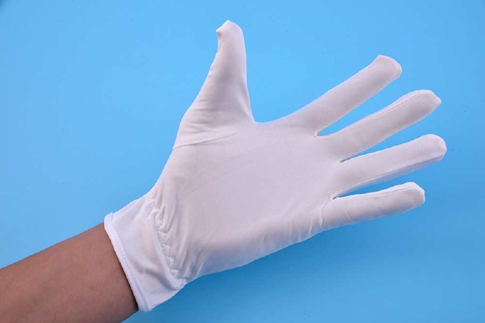 ESD Microfiber White Polyester Jewelry Glove